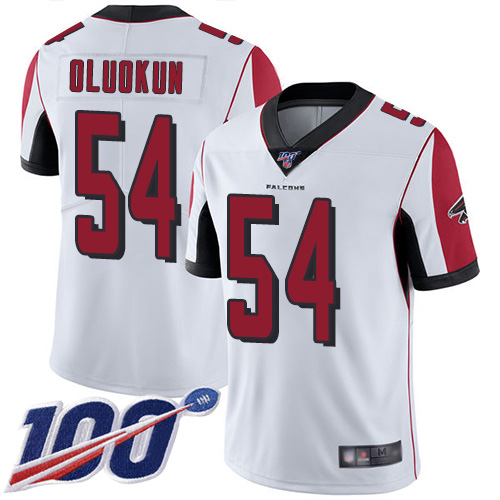 Atlanta Falcons Limited White Men Foye Oluokun Road Jersey NFL Football #54 100th Season Vapor Untouchable